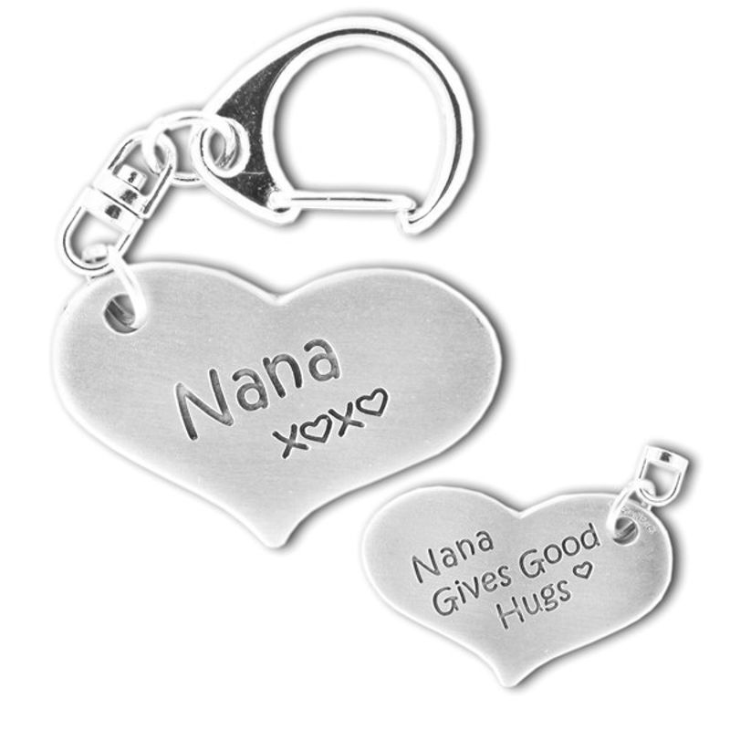 Pewter Nana Gives Good Hugs Key Ring - 3481KT - Click Image to Close